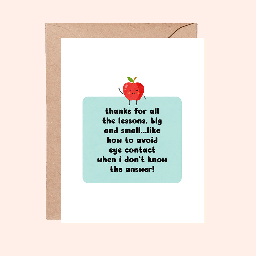 Thanks For All the Lessons