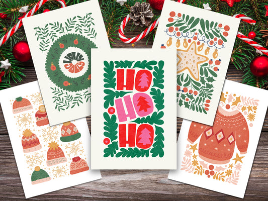 Festive Christmas Cards 5-Pack
